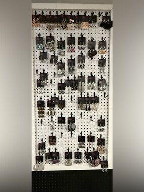 Assorted Dangle and Hoop Earrings - Silver & Black Accents